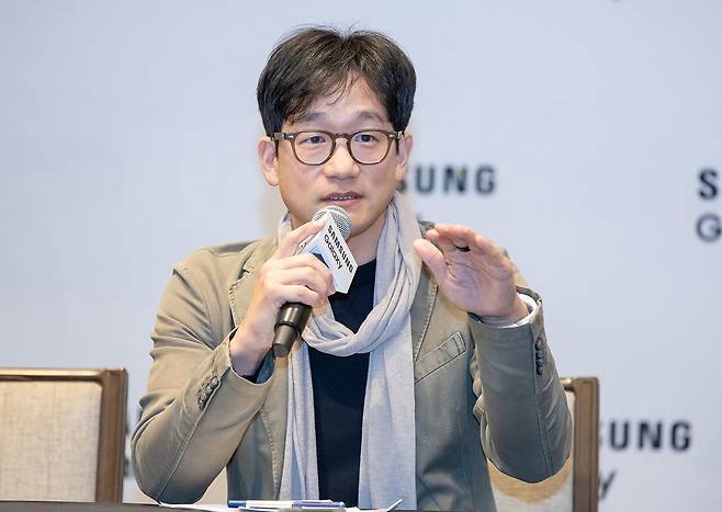 삼성전자 MX사업부 CX실장 김정현 부사장 기자간담회 모습 [삼성전자 제공]