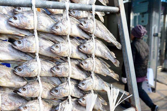 설 명절 연휴를 사흘 앞둔 22일 전남 영광군 법성면 법성포 굴비거리가 한산한 모습을 보이고 있다. /뉴스1