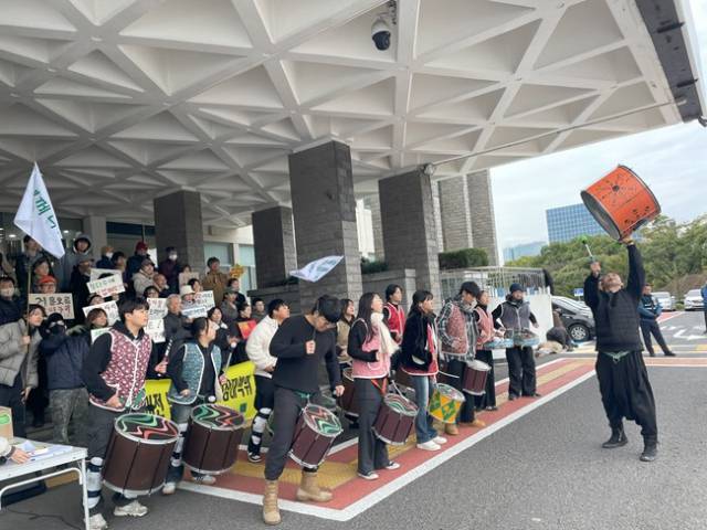 ▲화북공단 이전 반대 시위 ⓒ김홍모