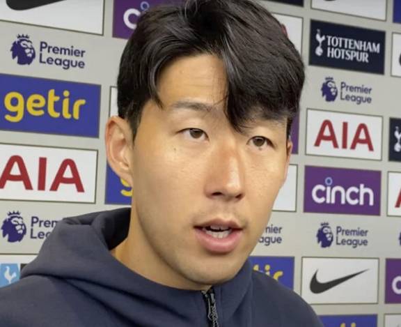 레스터 시티와 경기 후 인터뷰하는 손흥민. /사진=스퍼스웹 갈무리