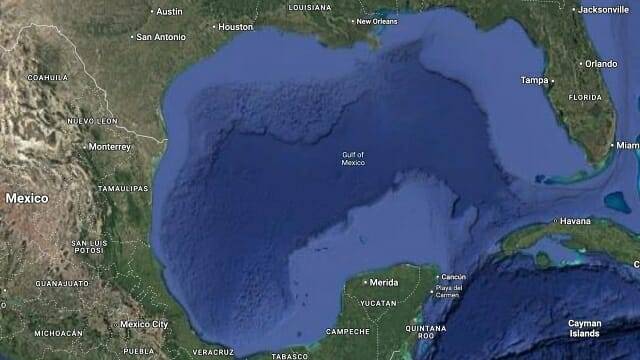 28일 오전 구글 지도 서비스. '멕시코 만' 표기를 유지했다. (그림=구글)