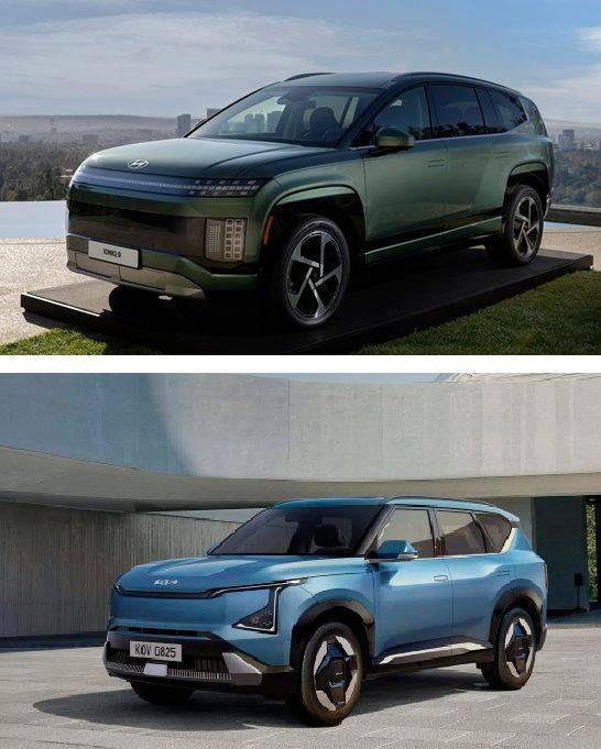 (위쪽부터) 현대차 아이오닉 9, 기아 EV5 콘셉트카 ⓒ각 사