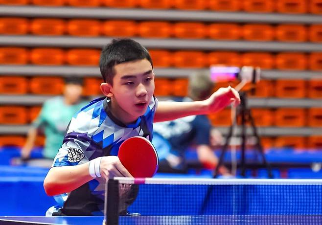 탁구 국가대표 최종선발전에 출전한 이승수의 경기 장면 [촬영=이동칠]