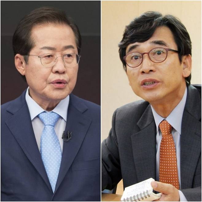 홍준표 대구시장과 유시민 작가.