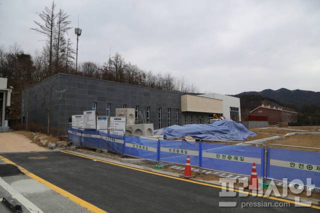▲ 평은면기초생활거점사업 공사현장 ⓒ프레시안(최홍식)