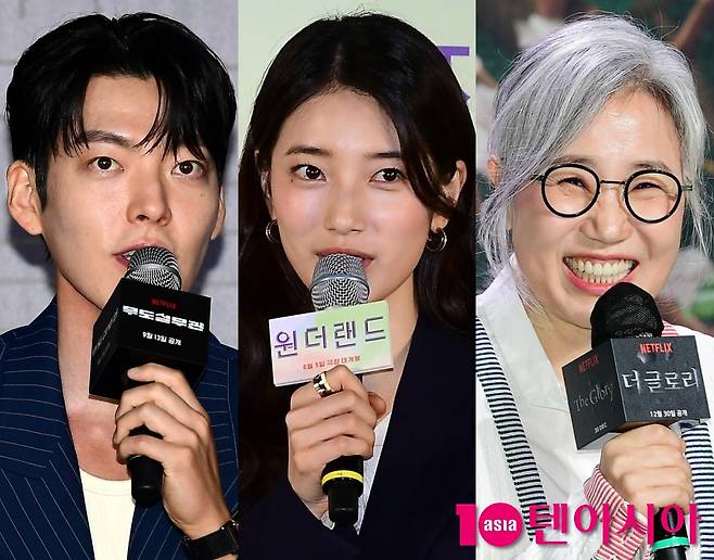 (왼쪽부터) 배우 김우빈, 수지, 김은숙 작가 /사진=텐아시아 DB