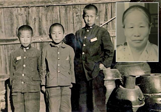 ▲ 사진 맨 왼쪽이 조무제 전 대법관, 오른쪽 둘째 형. 네모 안은 어머니. ⓒ푸르메재단