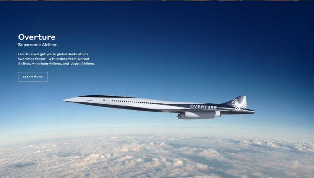 붐 슈퍼소닉사의 ‘오버추어’ 기종 상상도. 출처=붐 슈퍼소닉 홈페이지