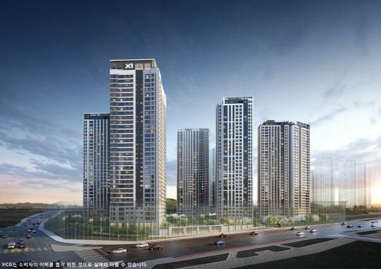 '아산탕정자이 퍼스트시티' A1블록 투시도. [GS건설 제공]