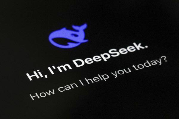 스마트폰 앱 DeepSeek 페이지가 지난달  28일(현지 시간) 중국 수도 베이징의 한 스마트폰 화면에 보여지고 있다. AP=연합뉴스