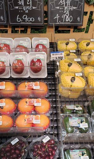 [창원=뉴시스]김기진 기자=5일 경남 남창원농협 농산물유통센터에서 판매하고 있는 다양한 수입과일.2025.02.05. sky@newsis.com *재판매 및 DB 금지