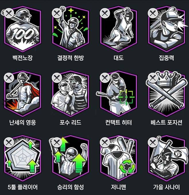 컴프야V25 내 '메이저' 등급의 스킬