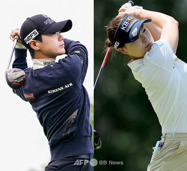 2025년 미국여자프로골프(LPGA) 투어 파운더스컵 골프대회에 출전하는 박성현(2023년 LPGA 투어 대회 때 모습), 전인지(2024년) 프로. 사진제공=ⓒAFPBBNews = News1