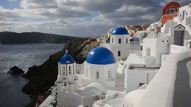 4일(현지시간) 인적 끊긴 산토리니섬의 모습. EPA연합뉴스