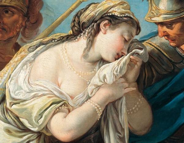 장 밥티스트 앙리 데자이, 아킬레우스의 천막에서 끌려나온 브리세이스(일부 확대), 1761년경, 캔버스에 유채, 83x78.5cm, Musée des Augustins