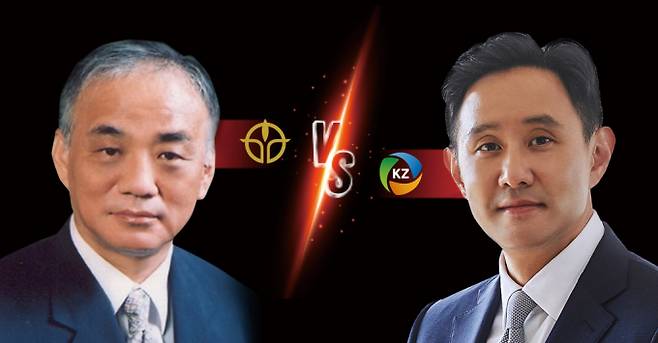 장형진 영풍 고문(왼쪽)과 최윤범 고려아연 회장 / 그래픽=김은옥 기자