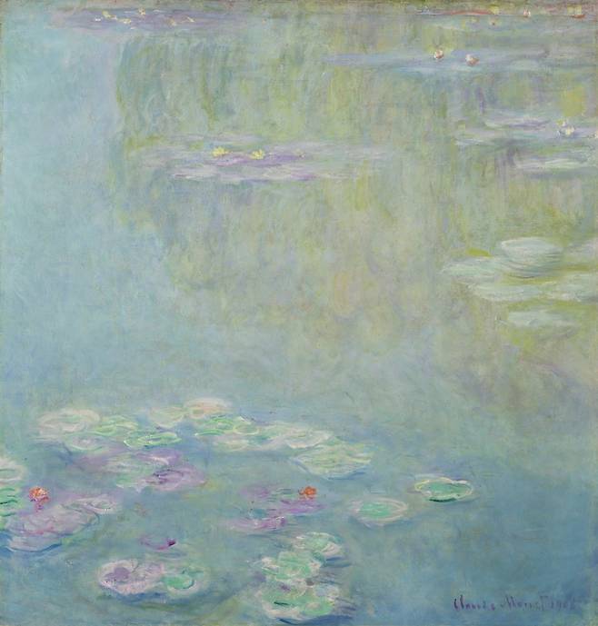 클로드 모네, <수련>, 1908년, 캔버스에 유채, 94.8X89.9cm 우스터미술관