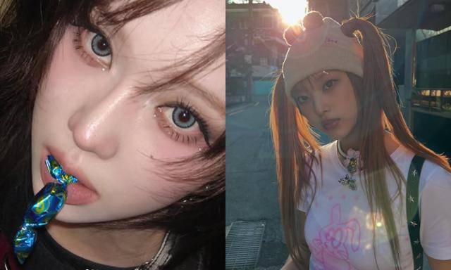 에스파 윈터와 뉴진스 해린도 코 끝을 블러셔로 물들인 메이크업을 선보였다. 윈터, NJZ SNS