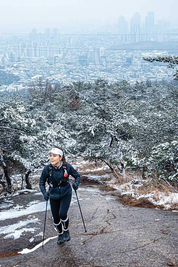 아차산에서 훈련 중인 소연희씨.
