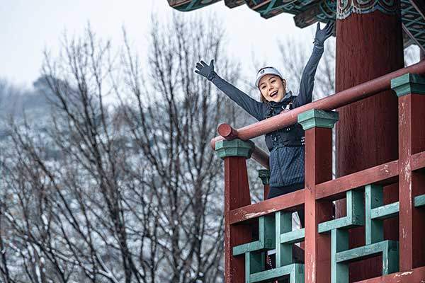 아차산 고구려정에서 인터뷰 중인 소연희씨.