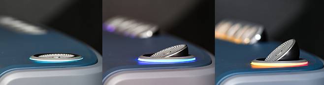 왼쪽부터 각각 정차 모드, 저속주행 모드, 고속주행 모드일 때 무빙 스피커의 전개 모습. 현대모비스 제공