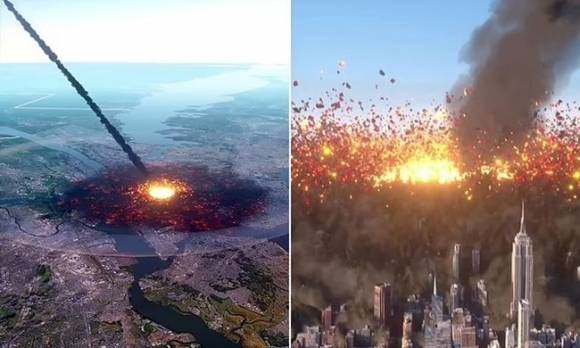 소행성 ‘2024 YR4’의 지구 충돌 가상 영상 캡처