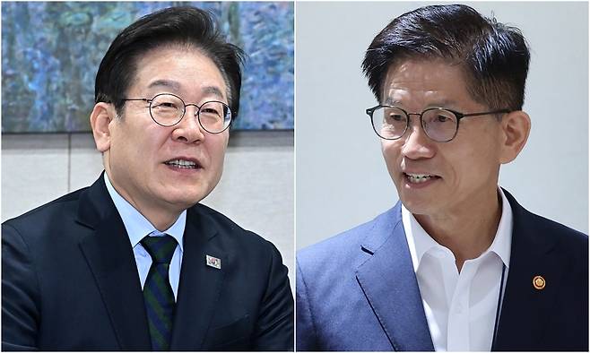 민주당 이재명 대표(왼쪽)-김문수 고용노동부 장관 [연합뉴스 자료사진]