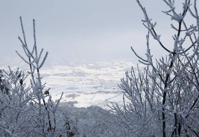 바래봉 탐방로를 오르다 보면 운봉고원 들판이 시원하게 펼쳐진다. ⓒ박준규