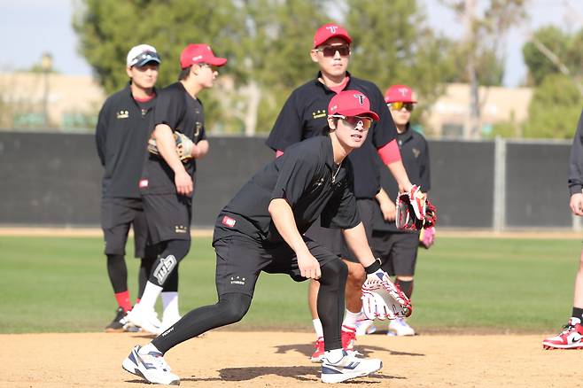 미국 어바인 스프링캠프에서 훈련하는 KIA 타이거즈 박찬호. 사진제공=KIA 타이거즈