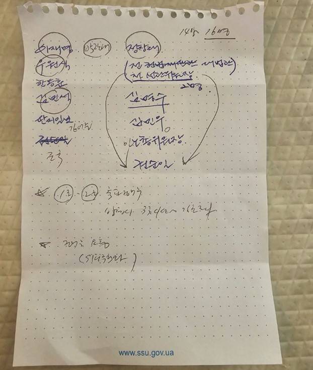 ▲12·3 비상계엄 당시 홍장원 전 국가정보원 1차장이 기록한 기록한 메모. ⓒ연합뉴스