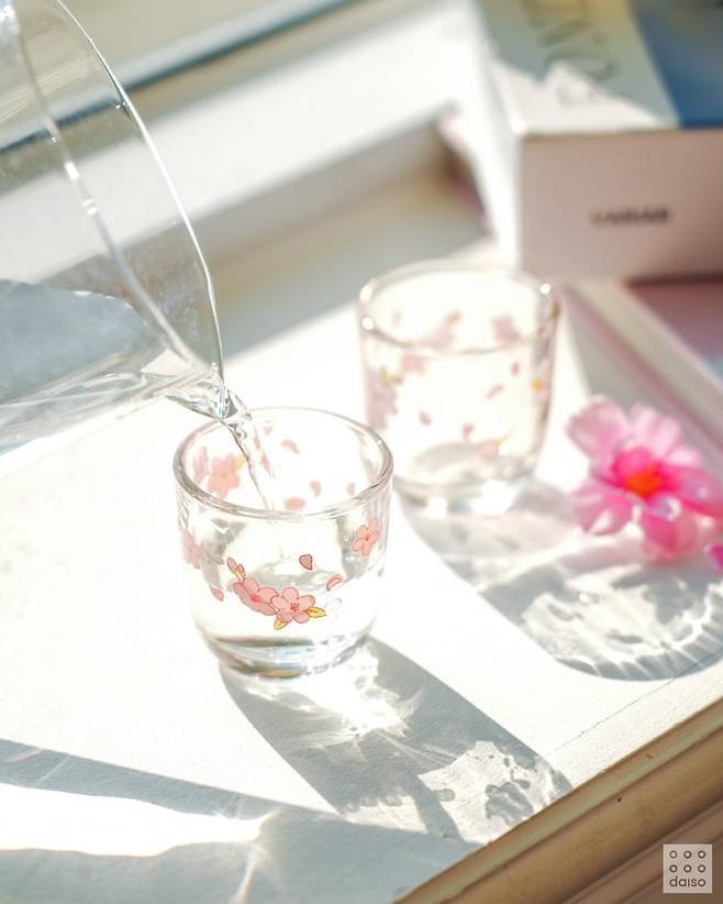 다이소가 봄봄 시리즈의 일환으로 출시한 '유리 소주잔' / 사진=다이소 제공