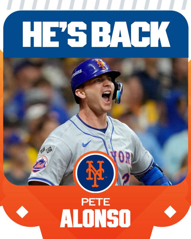 뉴욕 메츠와 재계약을 맺은 피트 알론소./MLB SNS