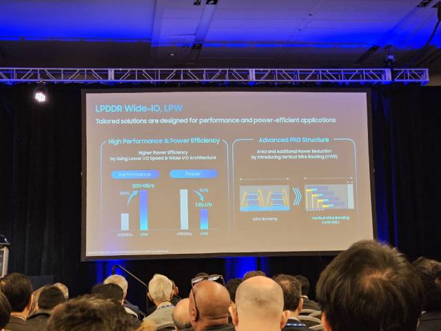 송재혁 삼성전자 DS부문 최고기술책임자(CTO) 겸 반도체연구소장(사장)이 17일(현지 시간) 미 샌프란시스코에서 열린 ISSCC 2025 기조연설에서 LPW D램 개발 계획을 발표하고 있다. 윤민혁 기자
