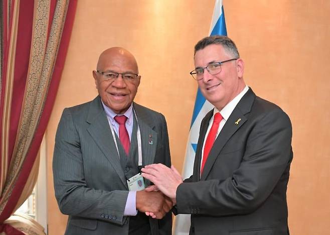 피지-이스라엘 외무장관 [기드온 사르 X 캡처. 재판매 및 DB 금지]