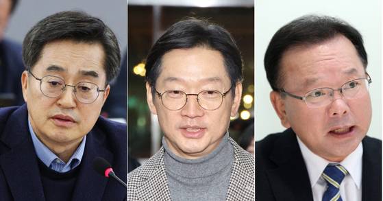 (왼쪽부터) 김동연 경기지사, 김경수 전 경남지사, 김부겸 전 국무총리. 뉴스1·뉴시스