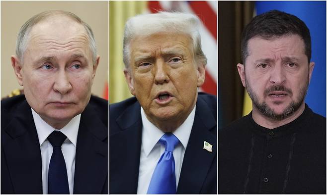 왼쪽부터 푸틴-트럼프-젤렌스키 [EPA·AP=연합뉴스. 재판매 및 DB 금지]