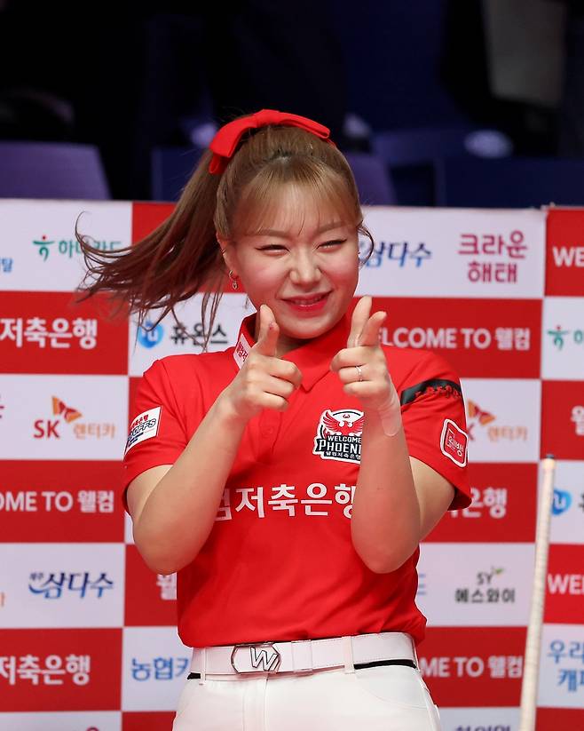 혼자 2승을 따낸 김예은의 세리머니 [PBA 제공. 재판매 및 DB 금지]