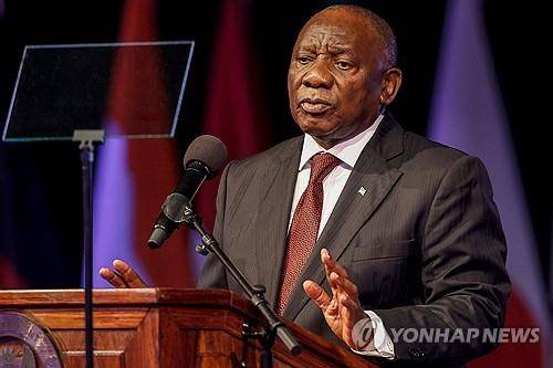 남아공 G20 외교장관회의 기조연설하는 시릴 라마포사 대통령 [AFP=연합뉴스]