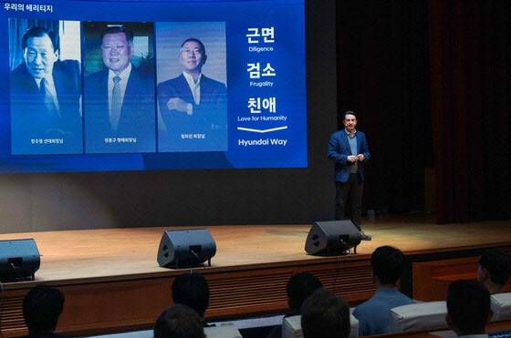 호세 무뇨스 현대차 사장이 20일 직원들을 대상으로 취임후 첫 타운홀 미팅을 개최했다. (사진=현대차그룹)