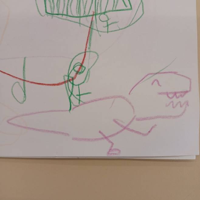 그림) 귀여운 공룡그림(스테고랑 티라노)