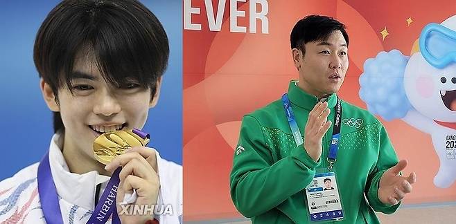 IOC 선수위원 국내 후보인 차준환(왼쪽)과 원윤종 [신화=연합뉴스, 연합뉴스 자료 사진. 재판매 및 DB 금지]