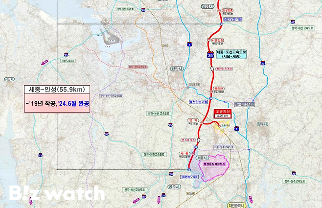 서울세종고속도로 노선도/자료=국토교통부 제공