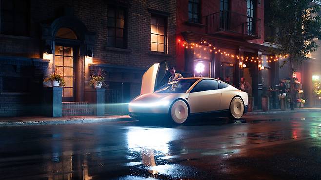 [서울=뉴시스] 미국 전기차 업체 테슬라가 올해 안에 출시를 준비 중인 완전 무인 로보택시용 차량인 '사이버캡' 모습. (사진=테슬라 제공) 2025.02.25 photo@newsis.com *재판매 및 DB 금지