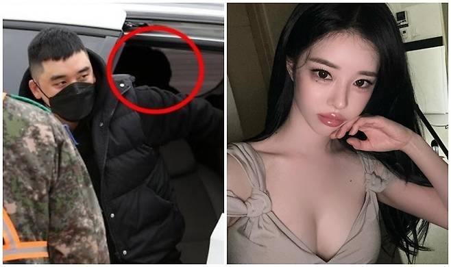 강원 철원군 육군 6사단 신병교육대에 입소하고 있는 승리 모습, 인플루언서 겸 모델 유혜원. 연합뉴스, 유혜원 인스타그램 캡처