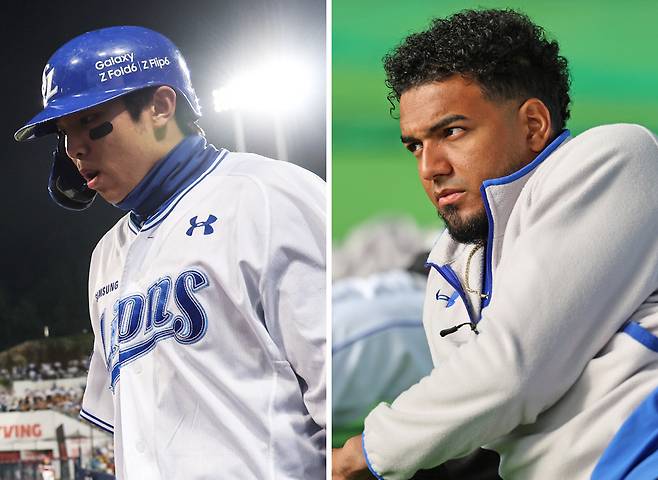 삼성 김영웅(왼쪽)과 내니 레예스 | 삼성 라이온즈 제공