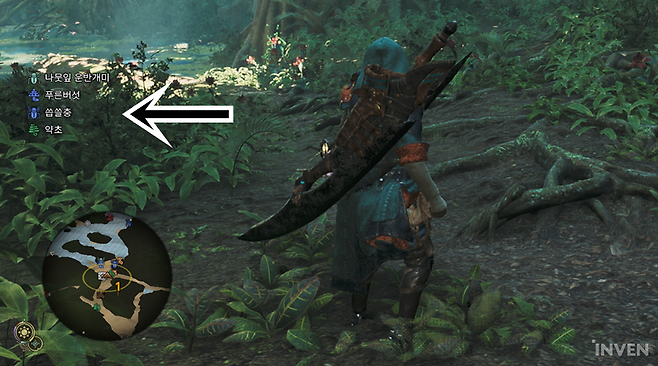 ▲ 모험가 주변에 뭐가 있는지는 모두 미니맵 위쪽에 표시된다