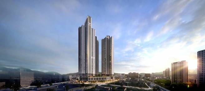 '번영로 롯데캐슬 센트럴스카이' 투시도/사진=롯데건설