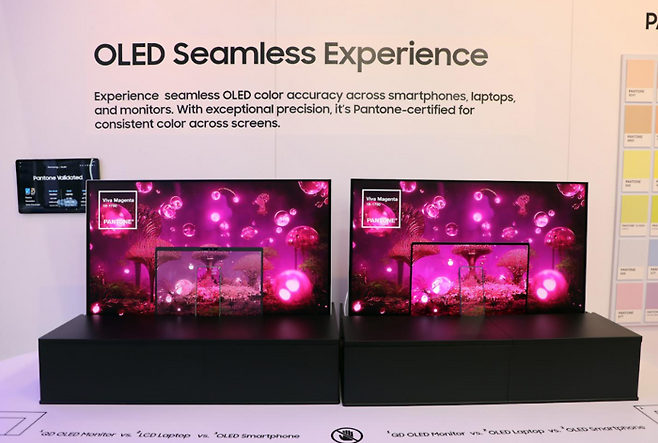 ‘MWC 2025’ 삼성디스플레이 부스에 마련된 ‘Seamless Color Studio’ 존 모습