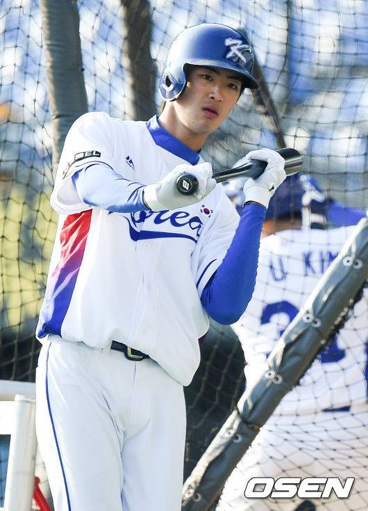 2017 APBC 대표팀 발탁 당시 구자욱의 모습.