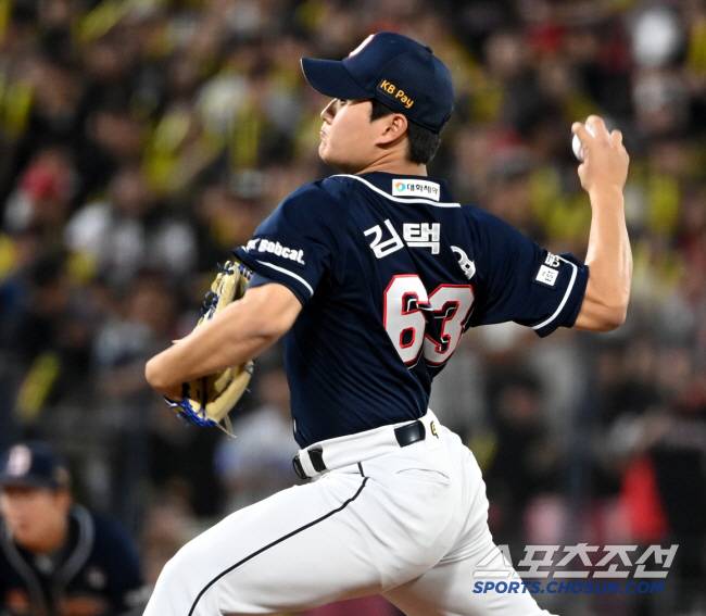 16일 광주KIA챔피언스필드에서 열린 두산과 KIA의 경기, 7회말 등판한 두산 김택연이 역투하고 있다. 광주=허상욱 기자wook@sportschosun.com/2024.05.16/